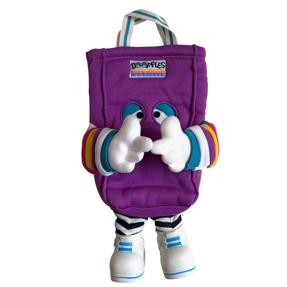 Dooffles Plush Stuffed Vintage 1980's Kid's Tote Bag (Purple)